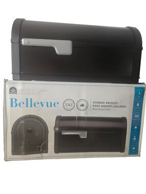 Architectural Bellevue Large Brown Post Mount Mailbox